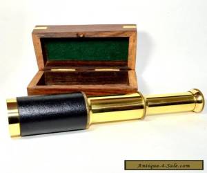 Item BRASS LEATHER TELESCOPE ANTIQUE SOLID BRASS SPYGLASS TELESCOPE 6 INCH FINE GIFT for Sale