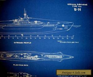 Item German submarine U-94 type VIIC U-boat Blueprint Plan 20x22  (213) for Sale