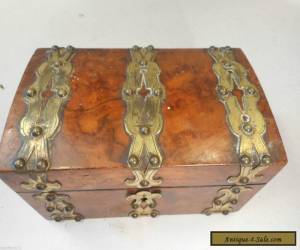 Item Antique Brass Bound Box   ae for Sale