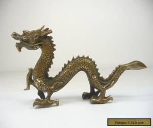 Item oriental Chinese hand work old copper carved dragon statue decoration for Sale