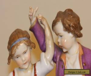 Item Antique Muller Dresden Volkstedt Porcelain Figurine Children Playing (AS IS) for Sale