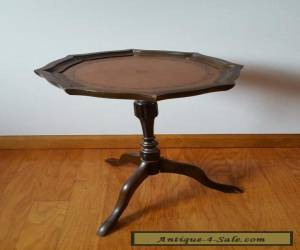 Item Vintage Leather Top Plant Stand Side End Table for Sale