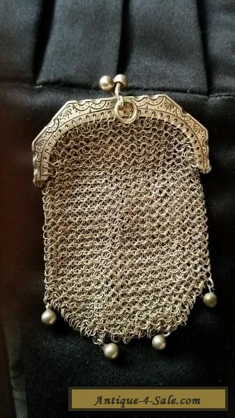 ANTIQUE SILVER FRENCH CHAIN MAIL MESH COIN PURSE for Sale in Australia