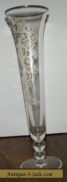 Art Nouveau Sterling Silver Overlay Bud Vase 10 Tall For Sale In Canada