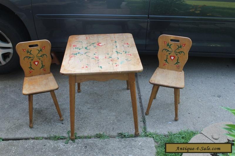 antique childrens table and chairs for sale