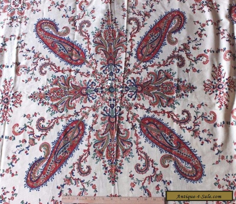Antique Cashmere Block Printed Paisley Shawl French c1830-1850~Women's ...