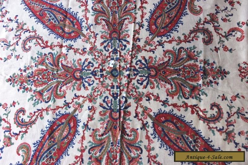 Antique Cashmere Block Printed Paisley Shawl French c1830-1850~Women's ...