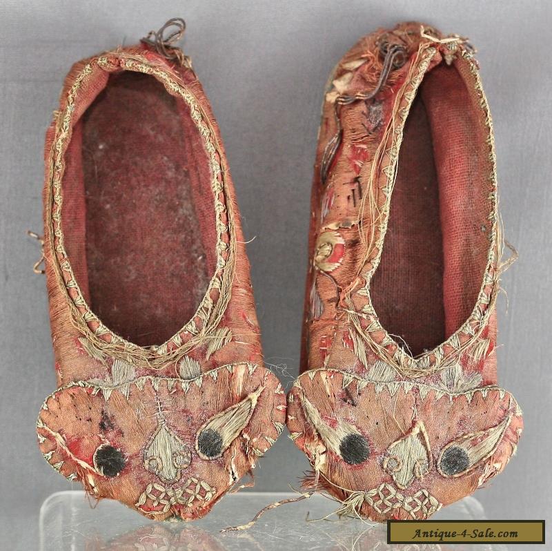 Exquisite Antique Chinese Hand Embroidered Children Cloth Shoes Circa ...