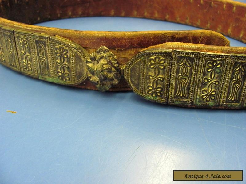 ANTIQUE ARMENIAN OTTOMAN TURK BELT SILVER AND LEATHER for Sale in Canada