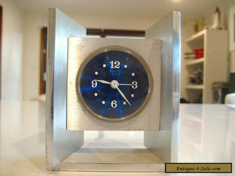 Vintage 'SOLO" Made in France Modernist Design 4 Jewels Alarm Clock for