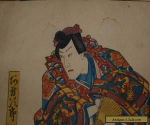 Item KUNIYOSHI Japanese woodblock print ORIGINAL 9 1/2x13 1/2" - Very Old - Original for Sale