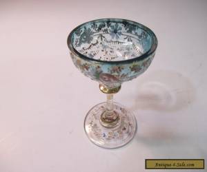 ANTIQUE BOHEMIAN GLASS CORDIAL - DIMINUTIVE ENAMLED SHADED GLASS for Sale
