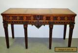 Large 83" Antique George III Style Heavily Carved Inlaid Mahogany Console Table for Sale