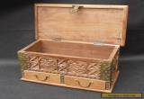  Wooden flower carved box with drawers and brass detailing Indian?  for Sale