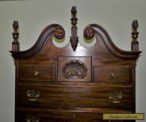 Item Vintage Chippendale Style Richly Carved Solid Mahogany Highboy Dresser Chest for Sale