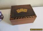 inlaid wooden playing card box  c1900? for Sale