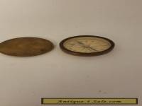 Antique Small Brass Pocket Compass James Parkes & Sons Eye Logo for Maker 