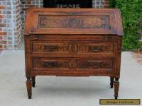 Antique French Louis XV Style Oak Fall Front Writing Desk Bureau Secretary 