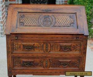 Item Antique French Louis XV Style Oak Fall Front Writing Desk Bureau Secretary  for Sale