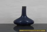 Quality Chinese / Japanese 19th C Blue Monochrome Bottle Shaped Vase for Sale