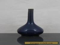 Quality Chinese / Japanese 19th C Blue Monochrome Bottle Shaped Vase