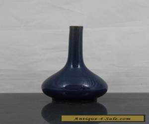 Item Quality Chinese / Japanese 19th C Blue Monochrome Bottle Shaped Vase for Sale