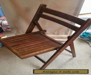 Item Vintage Folding Wooden Chair with wood slats curved back for Sale