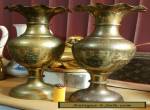 LARGE VINTAGE SOLID BRASS "VASE/URN SET OF 2" VERY HEAVY for Sale