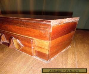 Item ANTIQUE WOOD JEWELRY BOX WITH DRAWER - LARGE for Sale