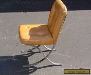 Item Pair of Mid Century Modern Barcelona Style Side Accent Chairs Baughman Style for Sale