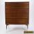 Mid Century Modern 4-Drawer Chest W Tapered Chrome Legs Walnut Vintage Furniture for Sale