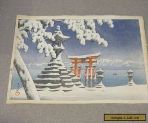 Item KAWASE HASUI JAPANESE WOODBLOCK SNOW AT ITSUKUSHIMA RARE for Sale