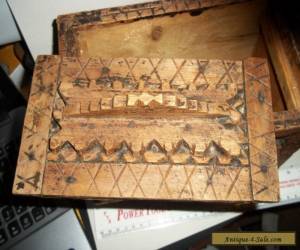 Item VINTAGE WOODEN BOX MAY WHAT WE CALL TRAMP ART STYLE THINK ? for Sale