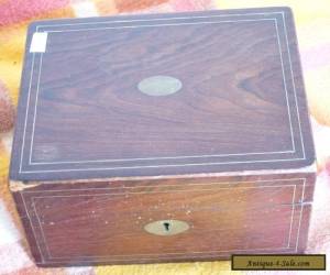 Item vintage rosewood box inlayed with brass stringing for Sale