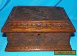 ANTIQUE VICTORIAN ARTS AND CRAFTS HAND CARVED OAK GENTELMENS STORAGE BOX  for Sale