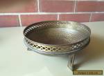 ART DECO ANTIQUE  BRASS METAL ROUND FRUIT BOWL  HAND BEATEN THREE LEGS  for Sale