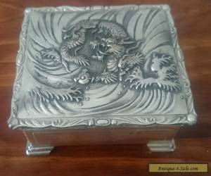 Antique Japanese silver cigarette box for Sale