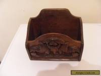 Victorian oak stationary box with raised foliage carving 