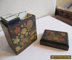 Item painted wooden playing cards box circa 1900? for Sale