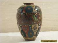 Antique Japanese Cloisonne Vase with Phoenixes and Goldstone