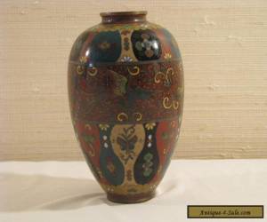 Item Antique Japanese Cloisonne Vase with Phoenixes and Goldstone for Sale