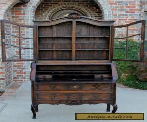 Item Antique French Oak Louis  XV Style Secretary Fall Front Desk Bookcase Cabinet for Sale