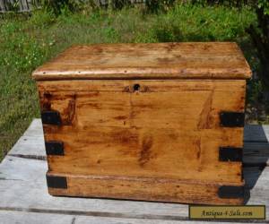 ANTIQUE 19TH CENTURY FRENCH COUNTRY PRIMITIVE HANDMADE BLANKET TRUNK for Sale