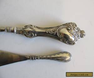 Item 2 solid silver handled shoe horns.  birmingham 1911 and 1915 for Sale