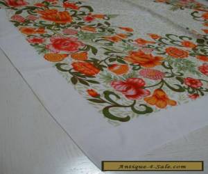 Item VINTAGE BARKCLOTH SQUARE TABLECLOTH>RETRO>1960's124 cms Square>GOOD COND for Sale