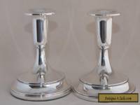 Pair of WHITEHILL Silver Plate Squat Candle Stick Holders