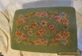 Antique/Vintage Victorian Style Footstool Green Floral Needlepoint Carved Frame for Sale