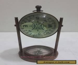 Item  Beautiful Antique AEROPOSTALE  Table Clock With  Antique Compass for Sale