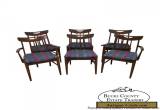 Vintage Mid Century Modern Set of 6 Walnut Dining Chairs for Sale