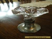 ANTIQUE VICTORIAN SILVER PLATE BUD VASE RUFFLED GLASS INSERT FORBES SILVER CO.